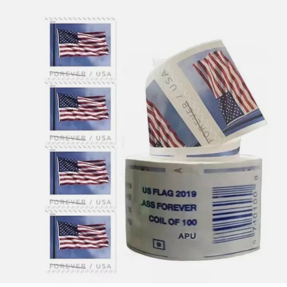 10 Rolls of 100 2019 USPS Forever Stamps Postage - 1000 Total